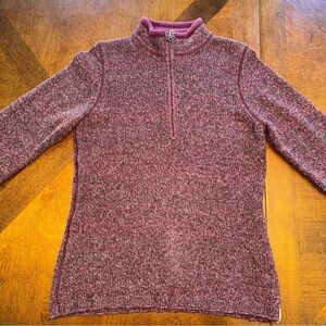 Woolrich women’s 1/4 zip mock neck pullover sweater purple pink size small